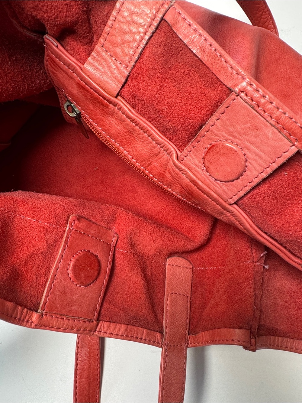 LATICO Margie Tote Red 100% Full Grain Leather Classic Everyday Carry All - Picture 13 of 14